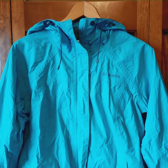 Columbia Arcadia II Lightweight Jacket green blue packable rain jacket size M - Picture 2 of 16
